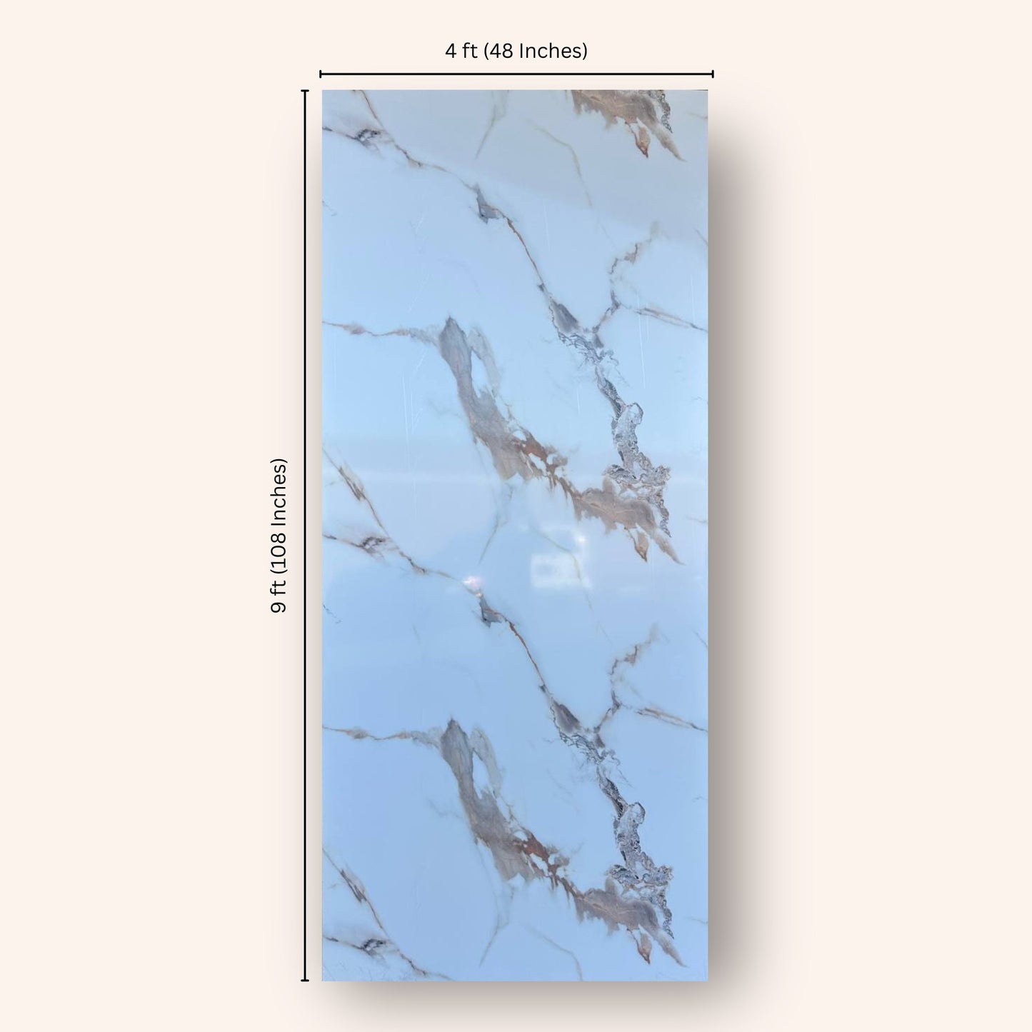 Frosted White Marble Wall Panel (9ft * 4ft)