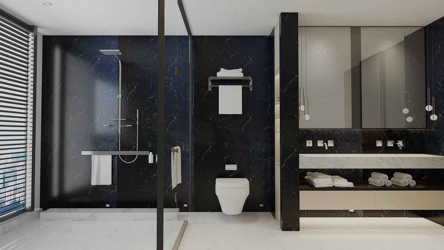 Nero Marquina Marble Wall Panel Sample 4*4 in