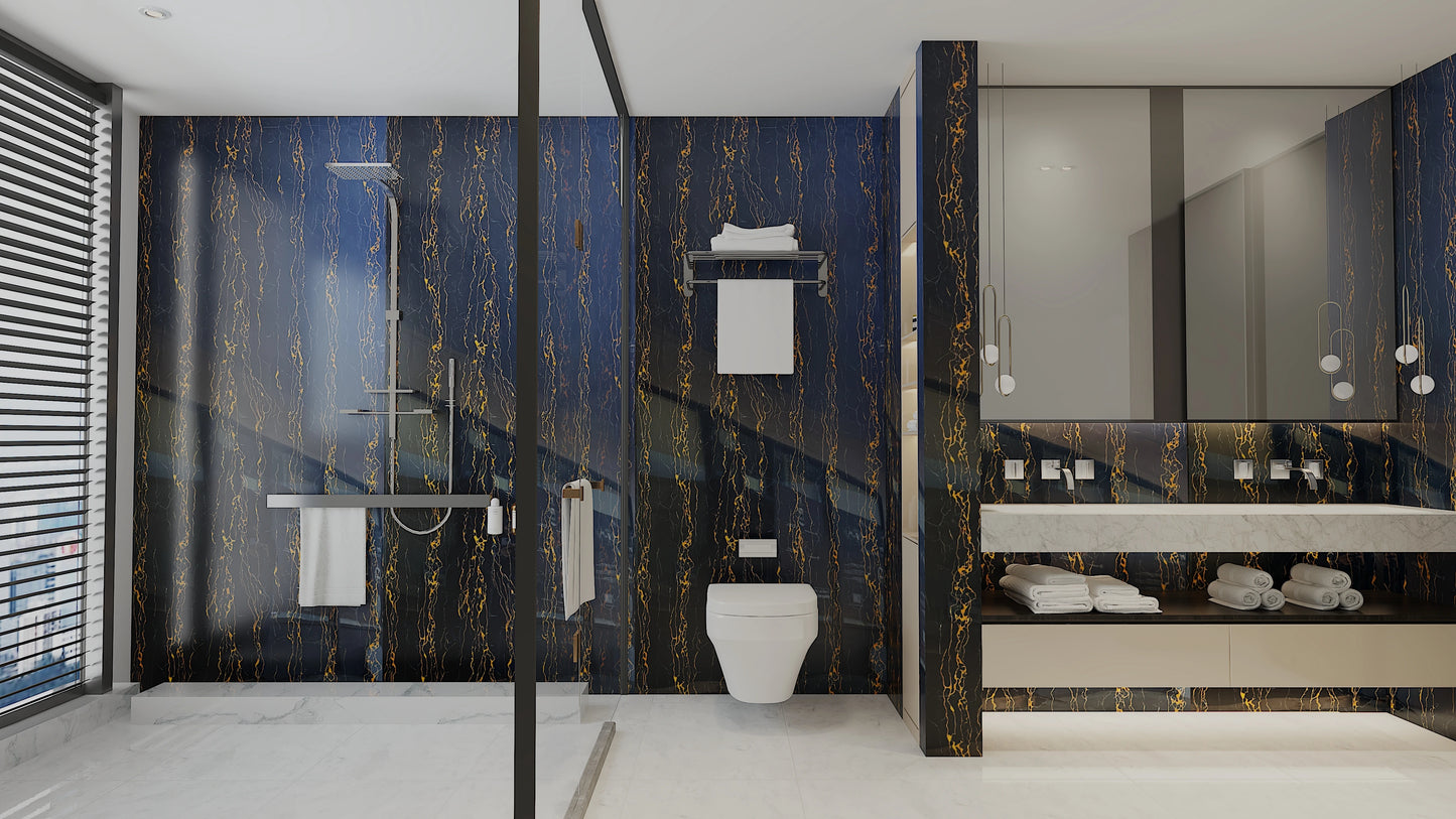 Portoro Gold Marble Wall Panel Sample 4*4 in