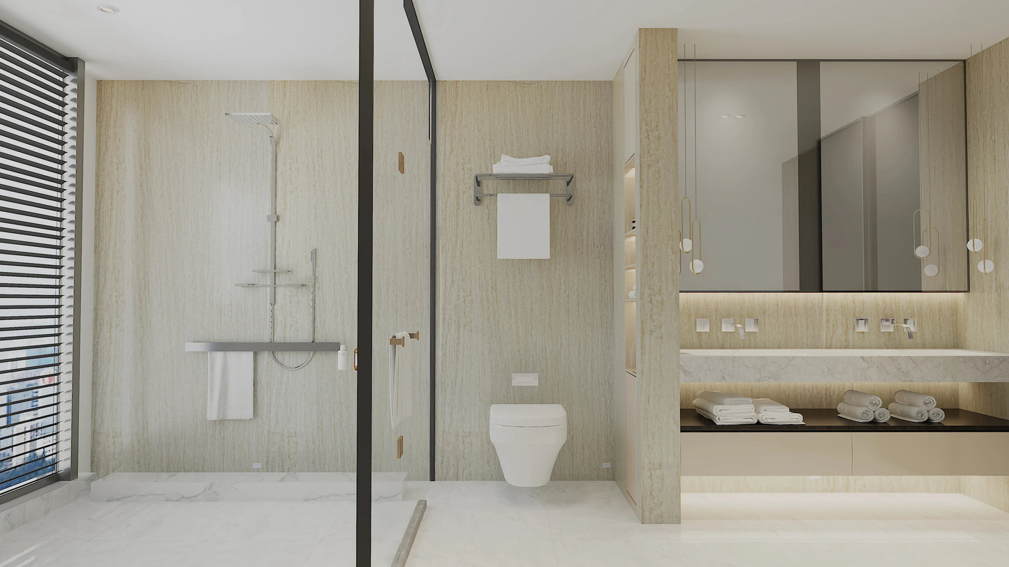 Travertine Beige Marble Wall Panel Sample 4*4 in