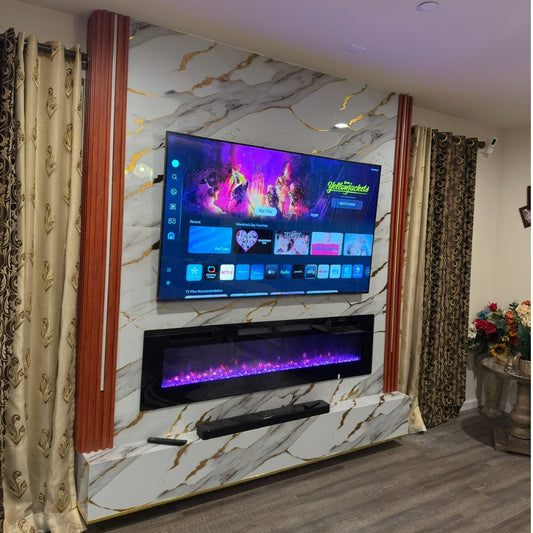 Feature Wall With Electric Fireplace – Mountain House, Tracy