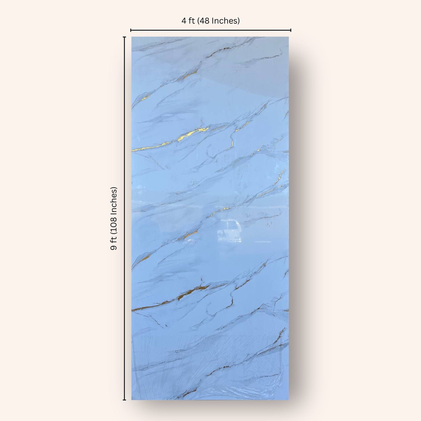 White Gold Vein Marble Wall Panel (9ft * 4ft)