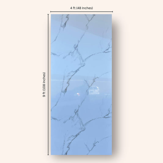 White Grey Veins Marble Wall Panel (9ft * 4ft)