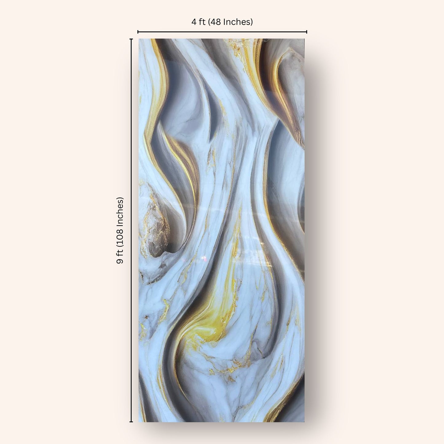 Golden Wave Marble Wall Panel (9ft * 4ft)